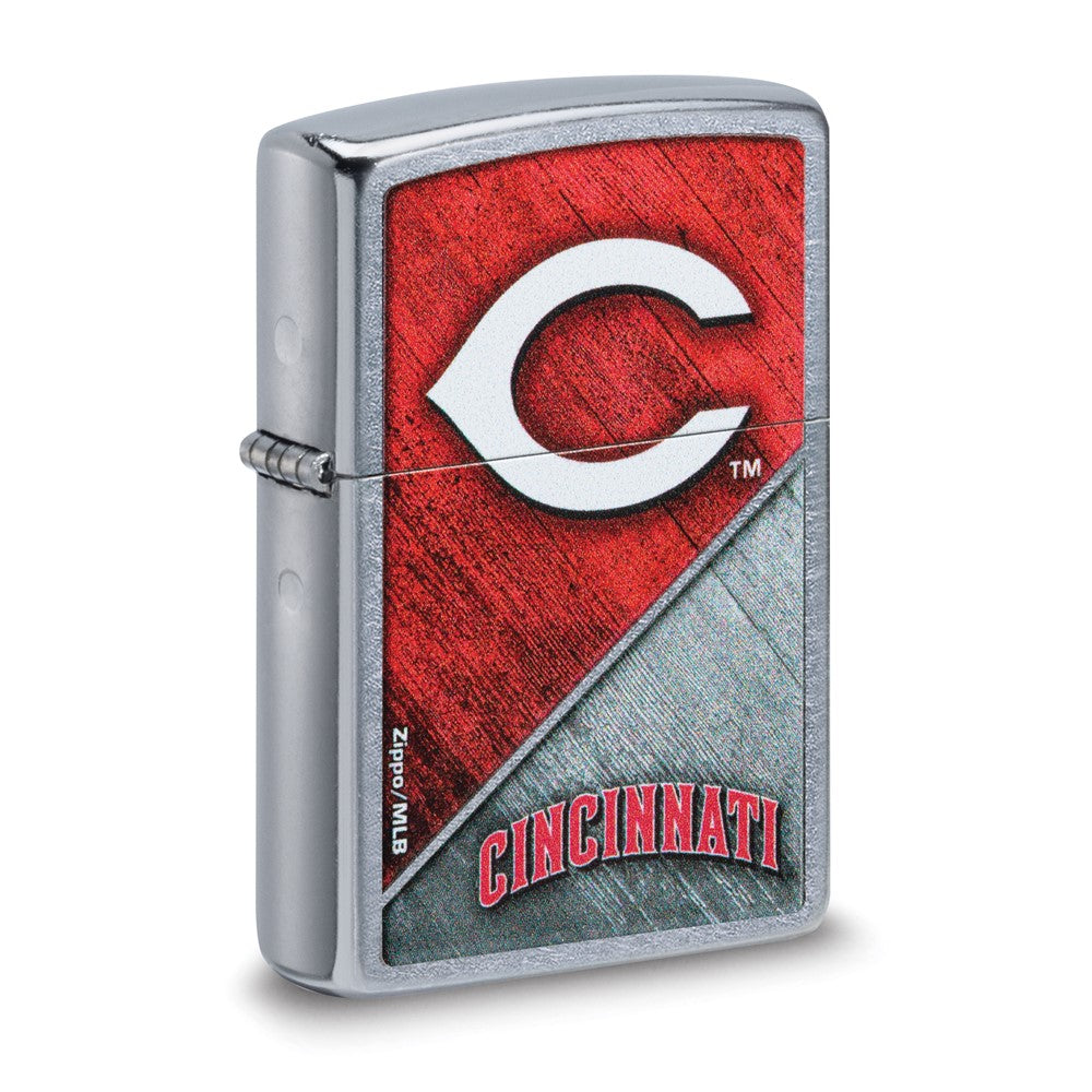 Zippo Street Chrome Cincinnati Reds Color Image MLB Lighter