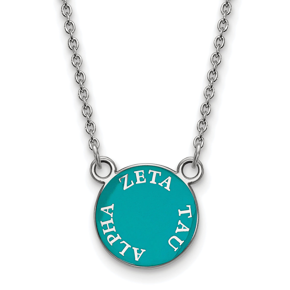 Sterling Silver 18in Official Licensed Greek Sororities Zeta Tau Alpha (ZTA) XS Enamel Pendant w/Necklace