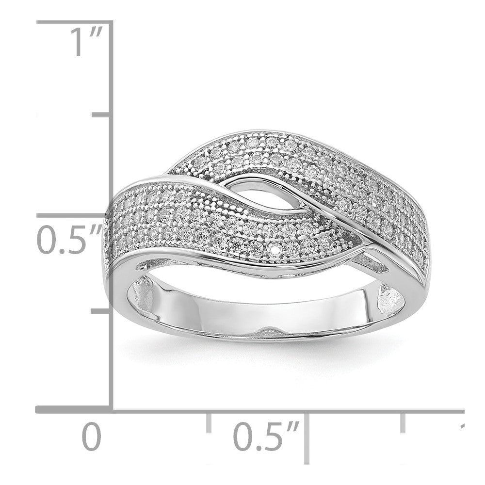Sterling Silver Rhodium-Plated CZ Brilliant Embers Ring