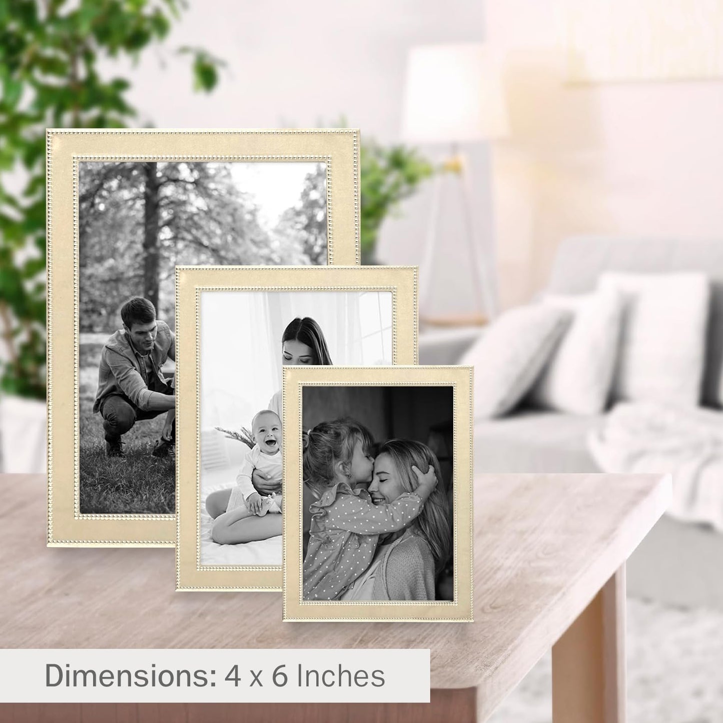 Siena Beaded Frame Silver 4x6