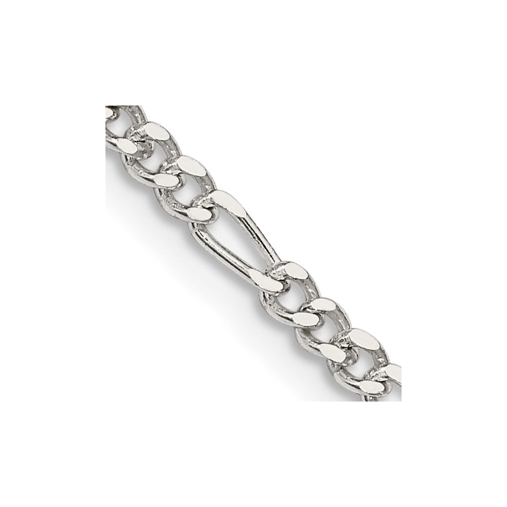 Sterling Silver 2.5mm Figaro Chain 22 Inches