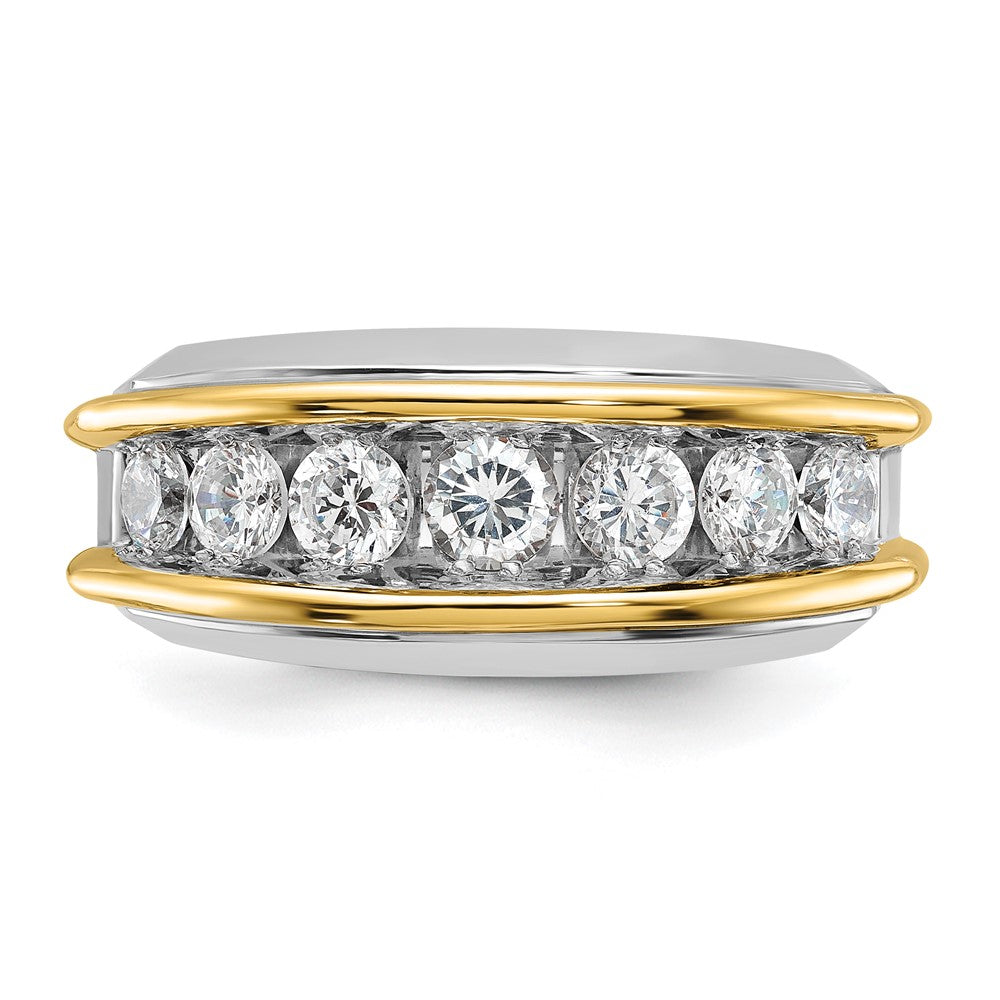 IBGoodman 14k Two-tone 1 1/2 carat Lab Grown Diamond VS/SI+ G+ Complete Men's Ring
