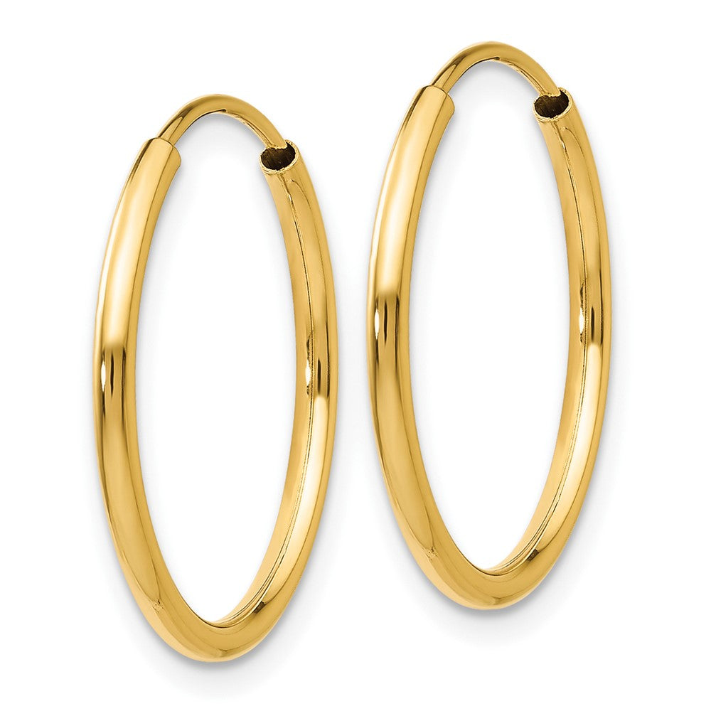 14k 1.2mm Polished Round Endless Hoop Earrings