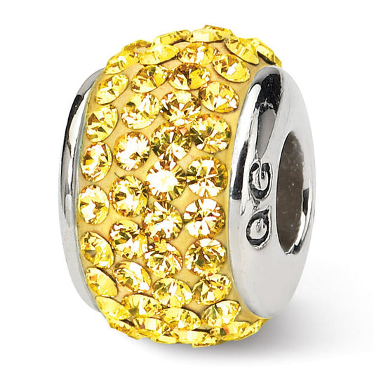 Sterling Silver Reflections November Full Yellow Preciosa Crystal Bead
