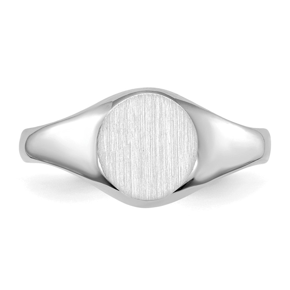 14k White Gold Childs Closed Back Signet Ring Size 5