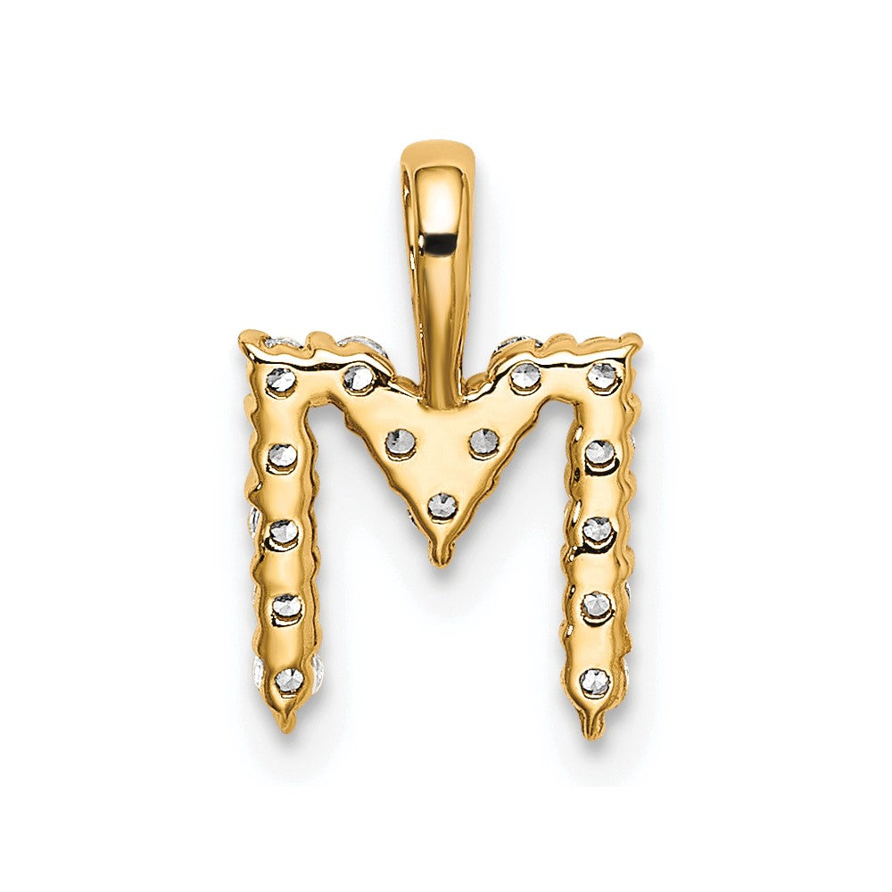 14k 1/6 carat Lab Grown Diamond VS/SI+ G+ Letter M Initial Pendant