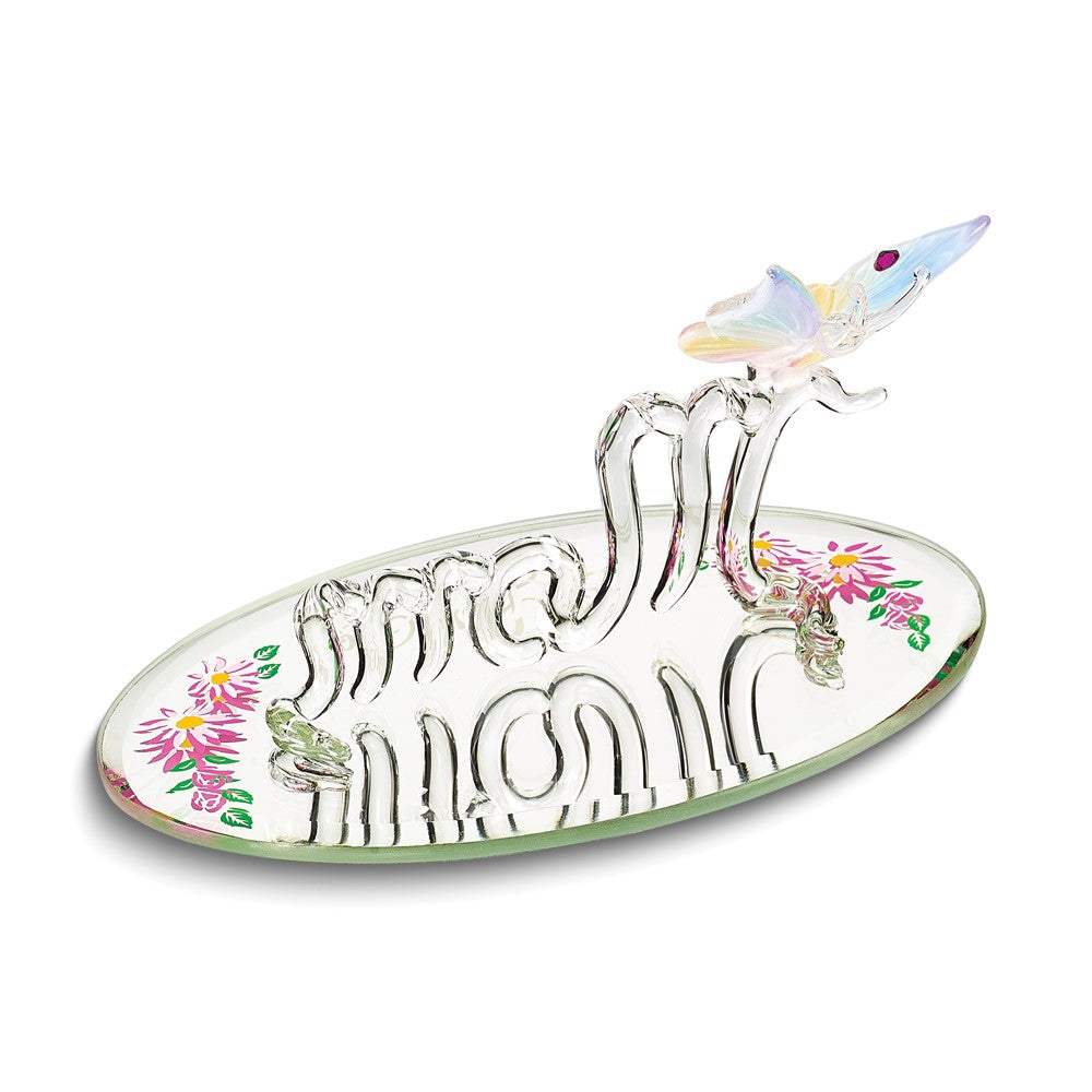 Glass Baron MOM I LOVE YOU with Butterfly Figurine Q-GM21673