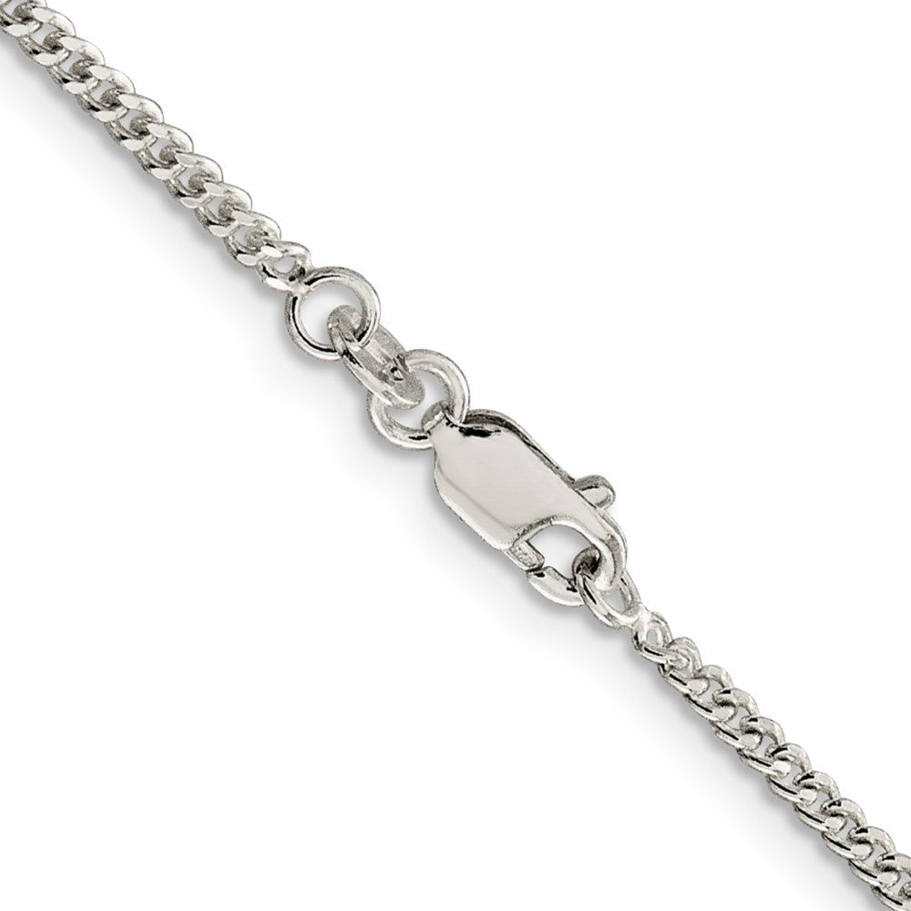 Sterling Silver Rhodium-plated 2mm Curb Chain 30 Inches