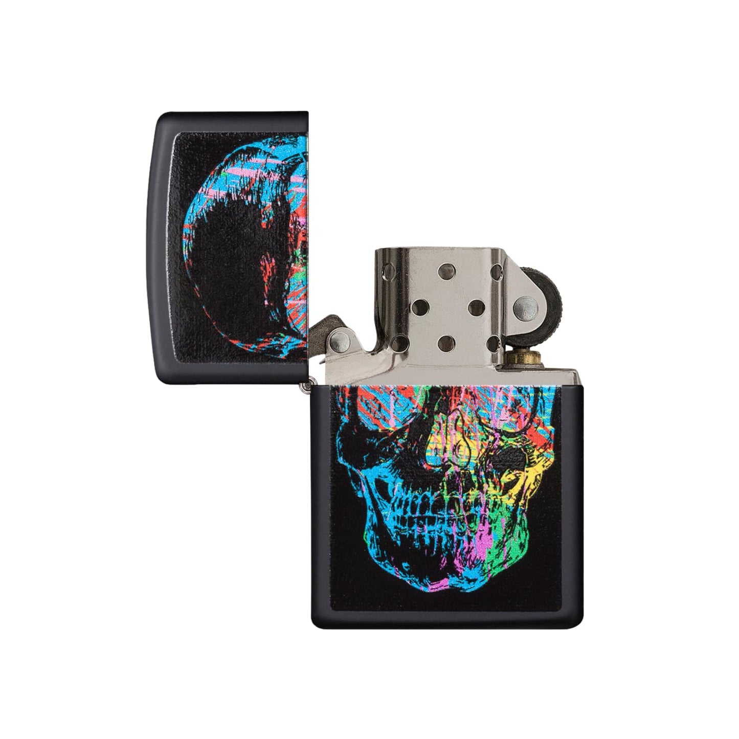 Zippo Colorful Skull Black Matte Pocket Lighter