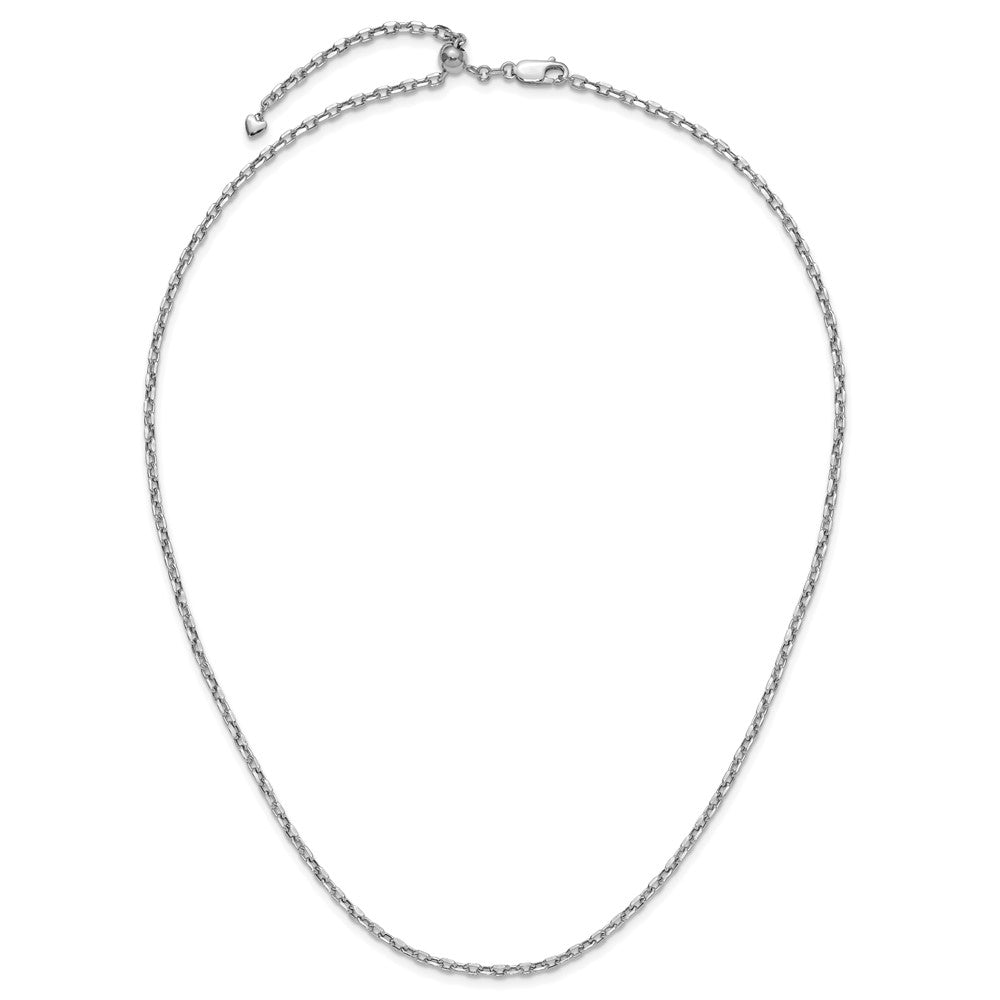 14K White Gold Adjustable 2.75mm Semi-Solid D/C Cable Chain