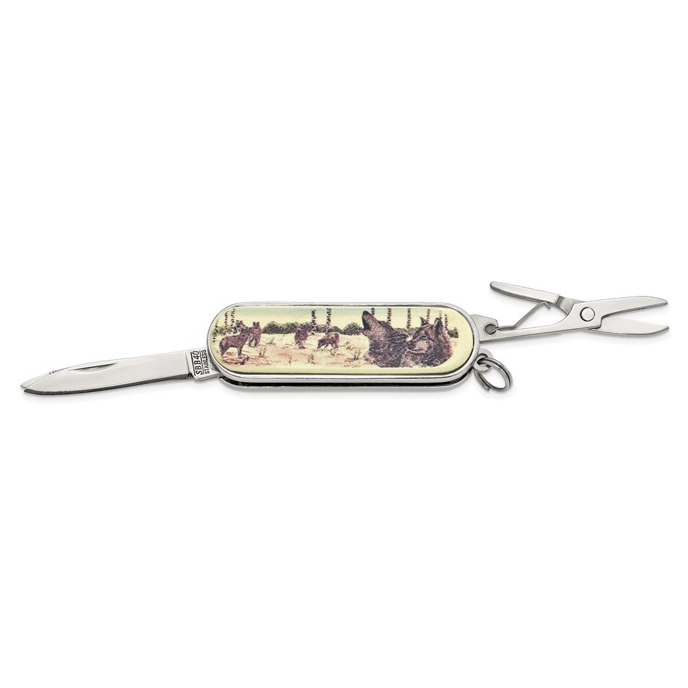 Barlow Designs Color Wolf Portrait Multifunction Pocket Knife