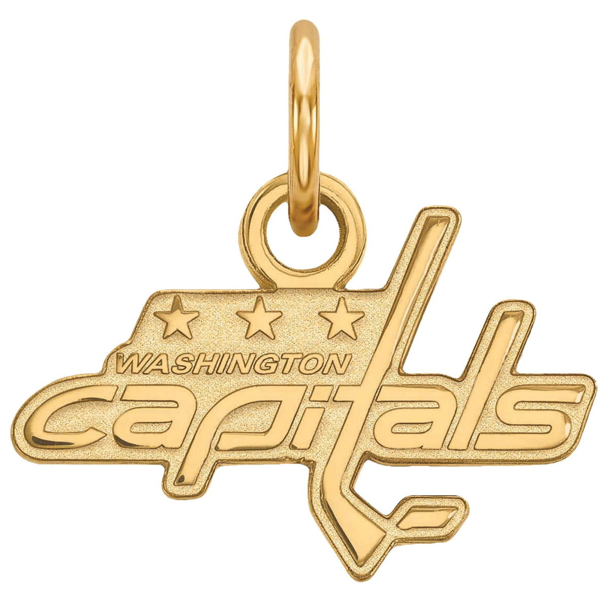 Sterling Silver Gold Plated NHL LogoArt Washington Capitals XS Pendant