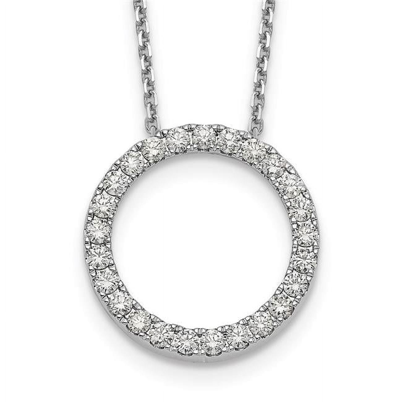14k White Gold 1 carat Diamond Circle 18 inch Necklace