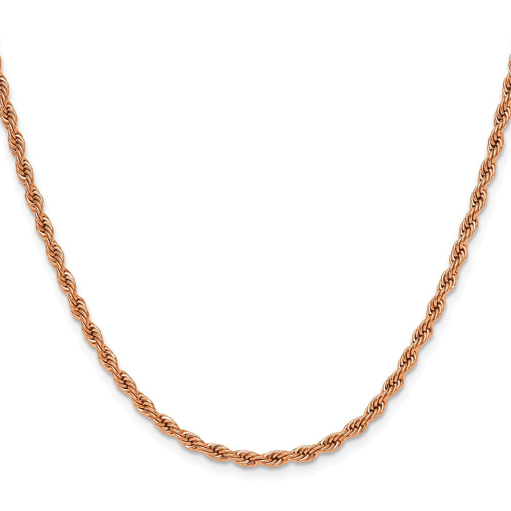 Chisel Stainless Steel Polished Rose IP-plated 3mm 20 inch Rope Chain