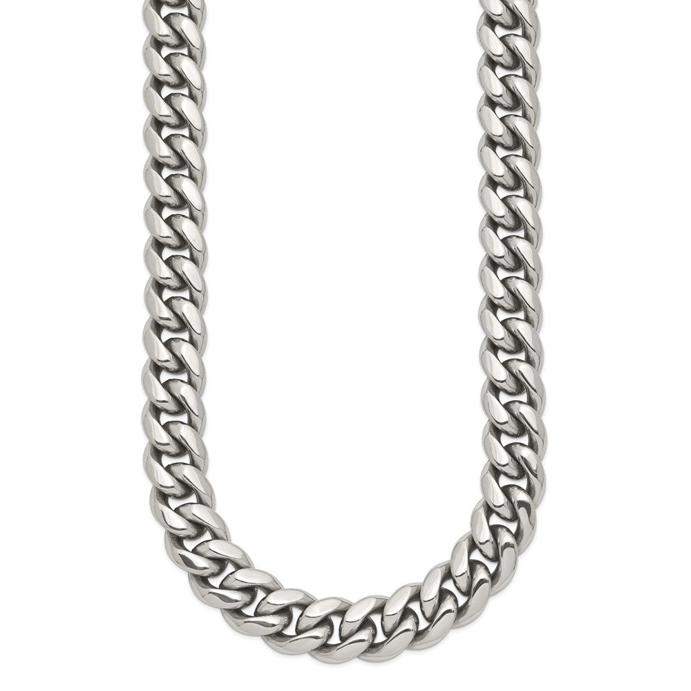 Stainless Steel Polished 24in Curb Chain Necklace