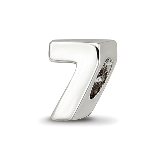 925 Sterling Silver Polished Reflections Sport game Number 7 Bead Charm 8.18x5.45mm Wide Pendant Necklace for Women