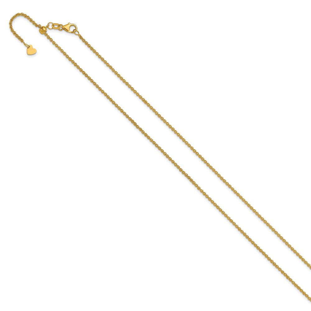 14K Adjustable 1.65mm Round Cable Chain