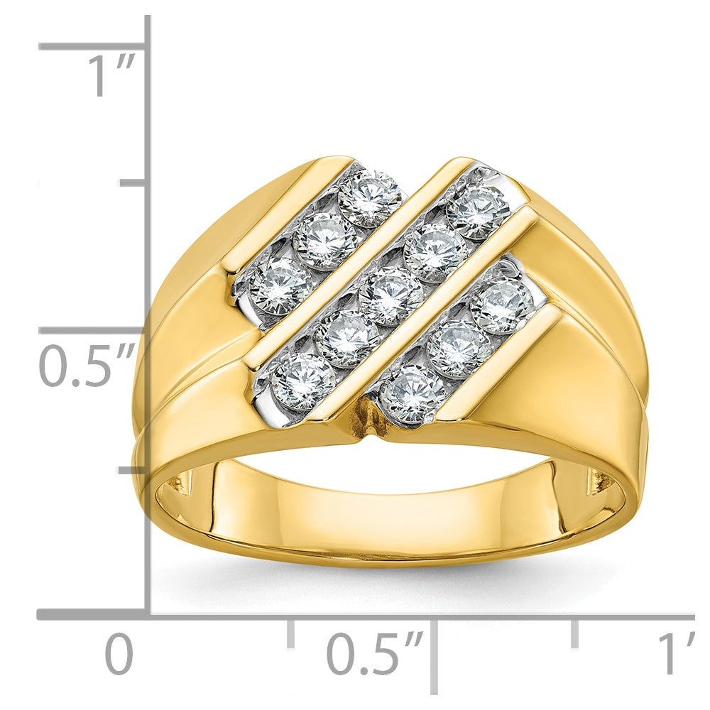 14k IBGoodman Men's Polished and Grooved Ring Mounting