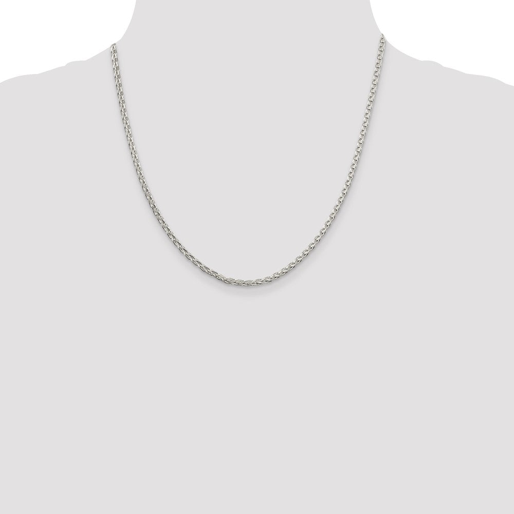 Sterling Silver 2.75mm Diamond-cut Spiga Chain 20 Inches