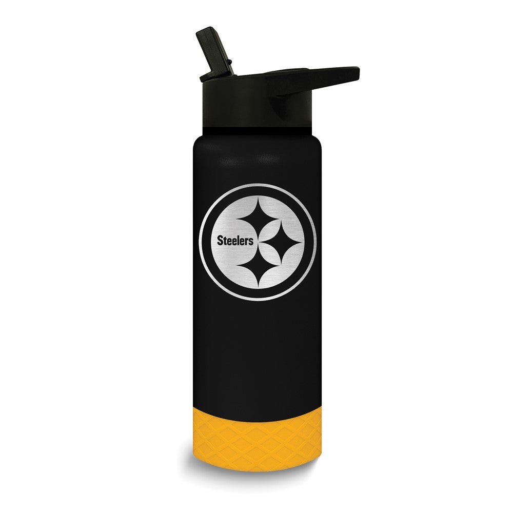 NFL Pittsburgh Steelers Stainless Steel Silicone Grip 24 oz. Water Bottle