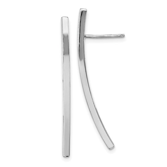 Sterling Silver Rh-plated Polished Post Dangle Earrings