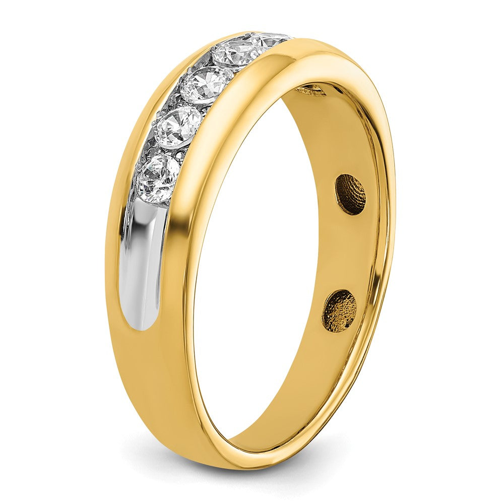 IBGoodman 14k with White Rhodium 1 1/2 carat Lab Grown Diamond VS/SI+ G+ Seven Stone Complete Polished Men's Ring