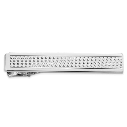 Kelly Waters Rhodium-plated Patterned Tie Bar