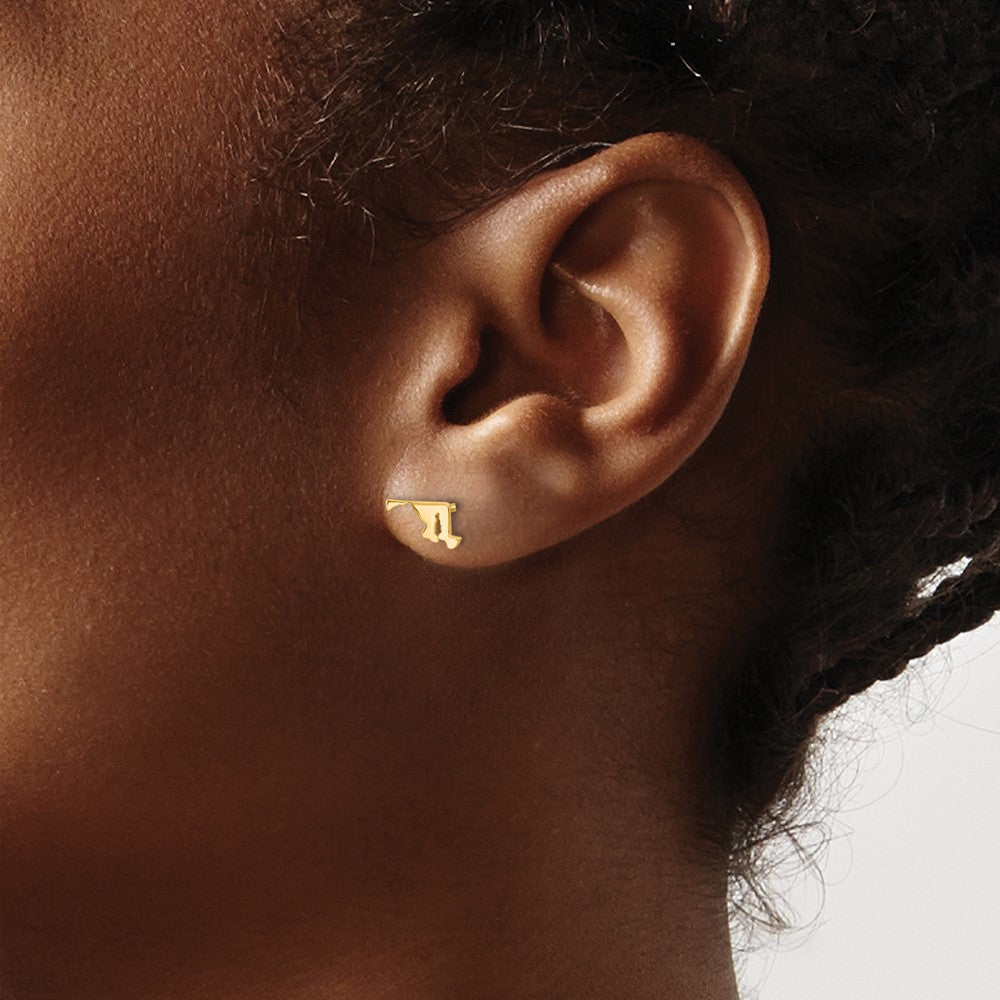 Sterling Silver/Gold-plated Maryland State Earrings