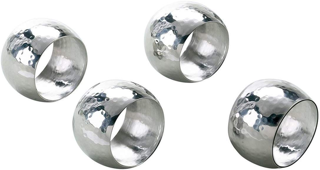 Leeber 72653 Hammered Napkin Ring, Set of 4
