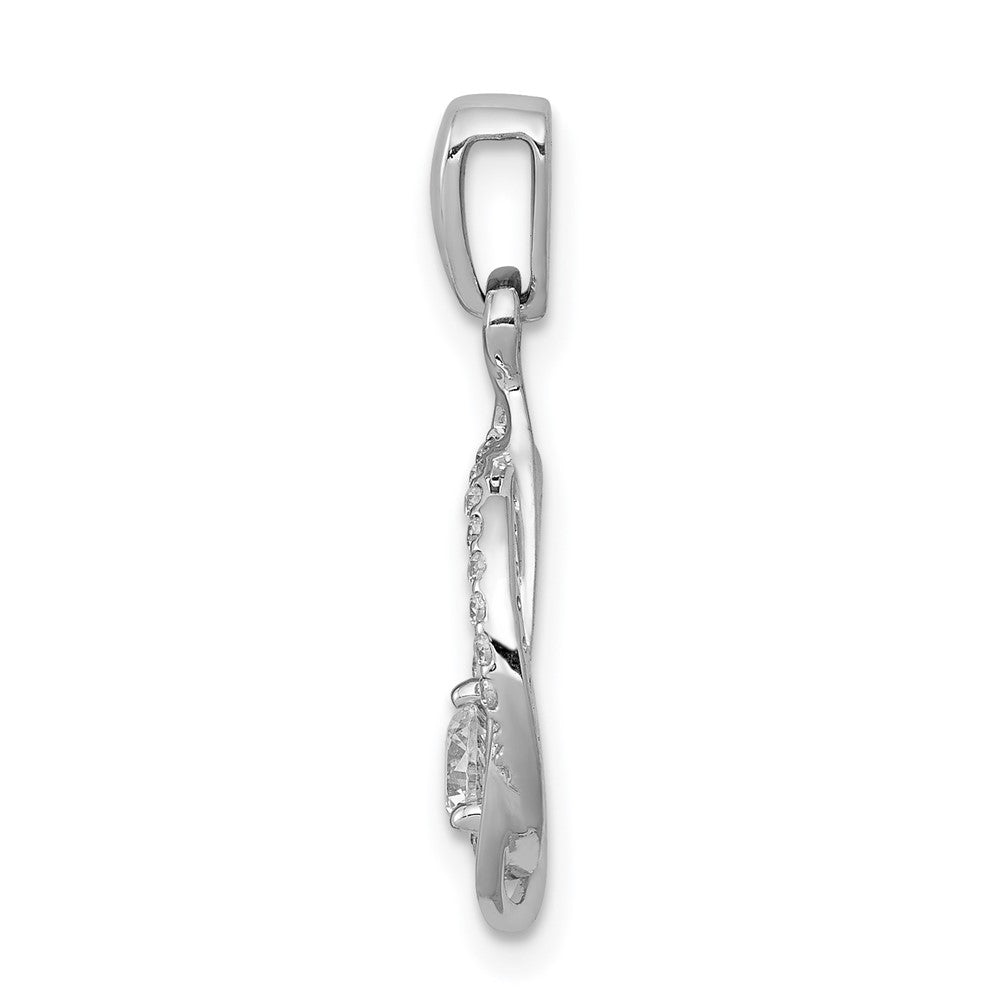 14k White Gold 1/3 carat Lab Grown Diamond VS/SI+ G+ Fashion Circle and Teardrop Pendant