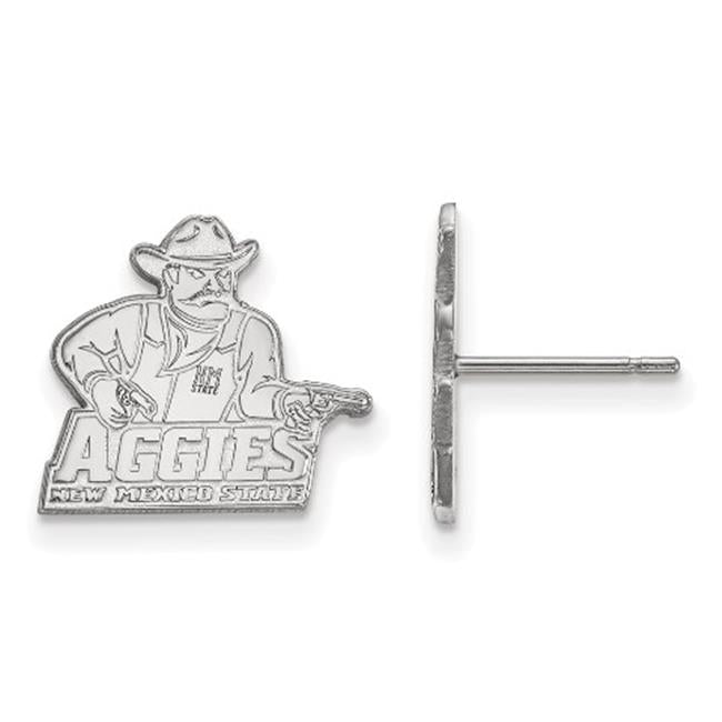 LogoArt SS004NMS Sterling Silver New Mexico State University Small Post Earrings