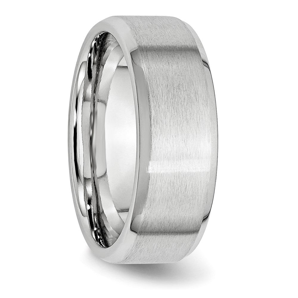 Cobalt Satin and Polished Beveled Edge 8mm Band Size - 9