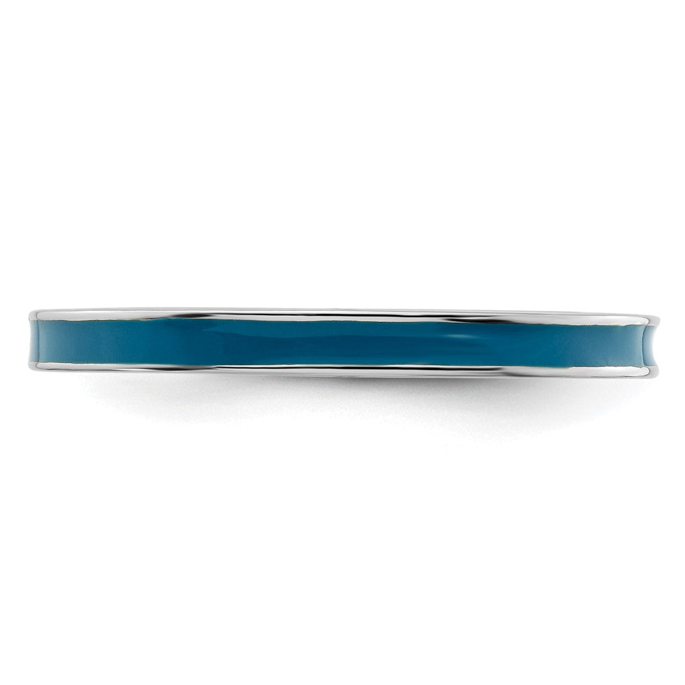 Sterling Silver Stackable Expressions Blue Enameled 2.25mm Ring Size -10