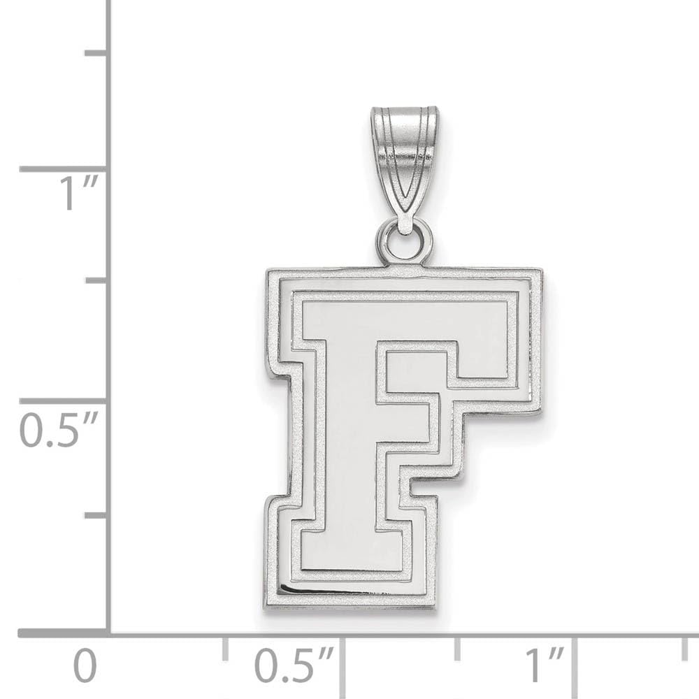 Sterling Silver Official Licensed Collegiate Fordham University (FU) Large Pendant