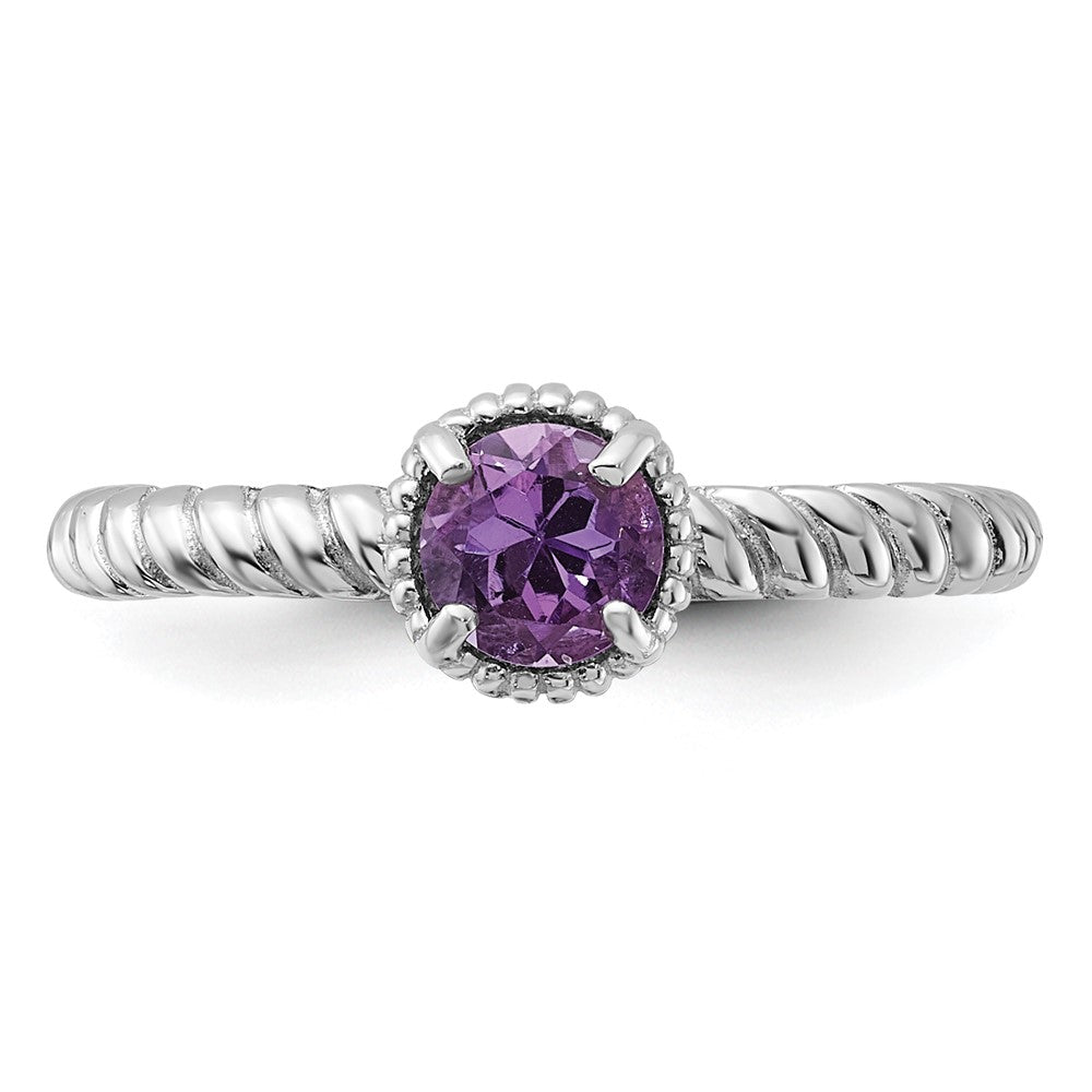 Sterling Silver Stackable Expressions Amethyst Ring
