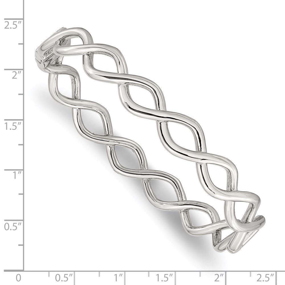Stainless Steel Polished Criss Cross Hinged Bangle