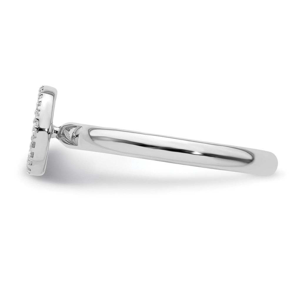 Sterling Silver Stackable Expressions Peace Symbol Diamond Ring Size -5