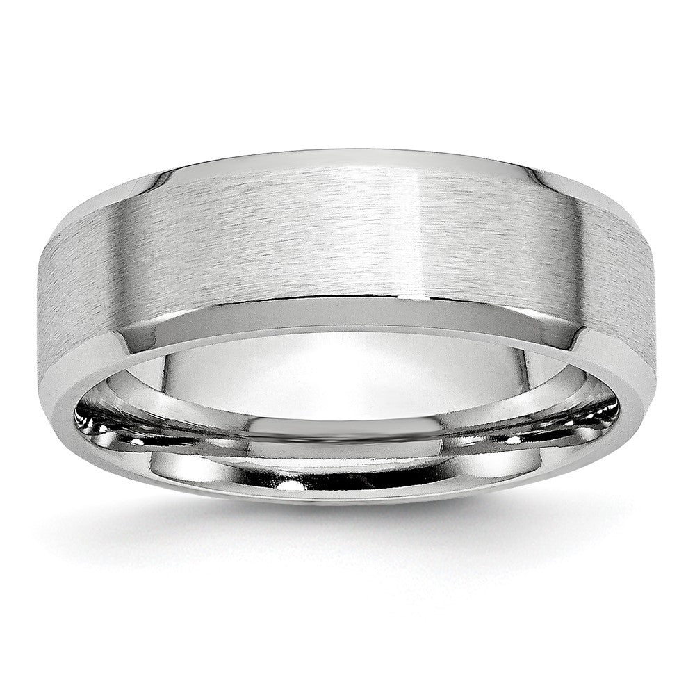 Cobalt Satin and Polished Beveled Edge 7mm Band Size - 12