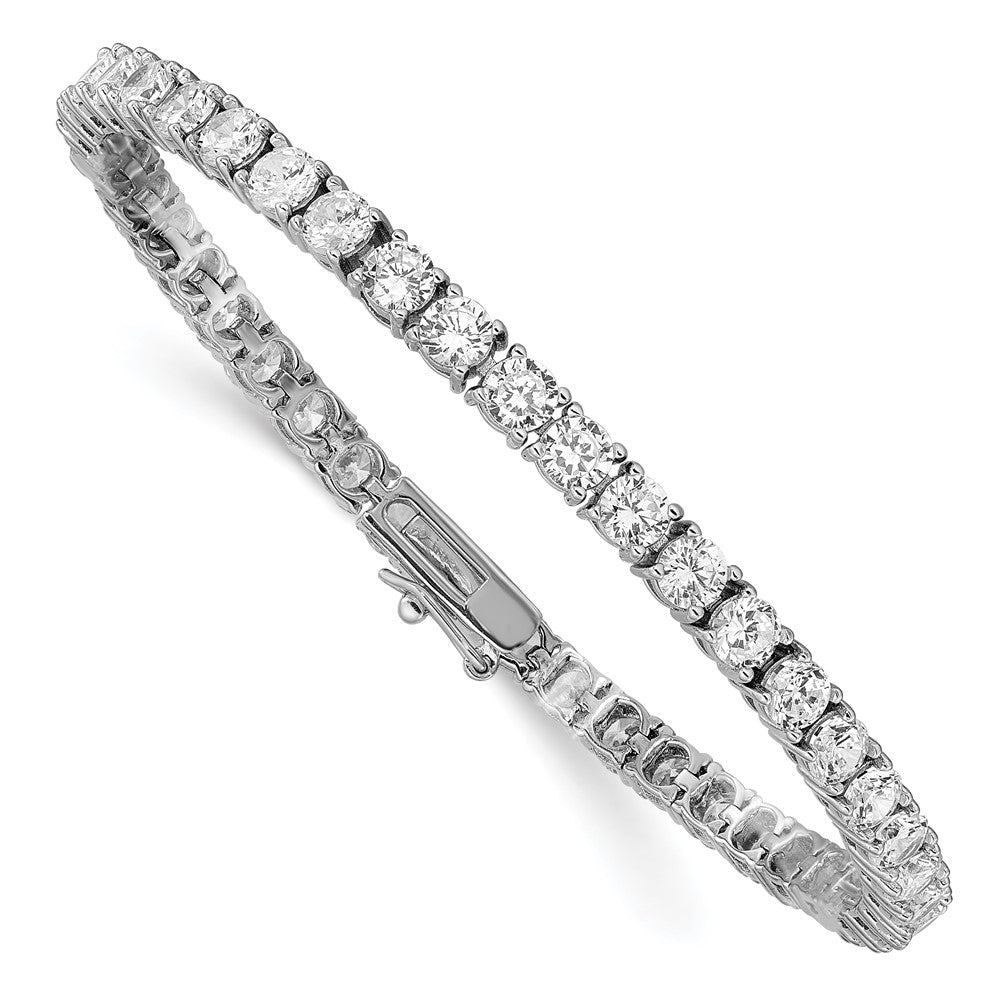 Cheryl M Sterling Silver Rhodium-plated Brilliant-cut CZ 7.25 Inch Tennis Bracelet 7.25 inches