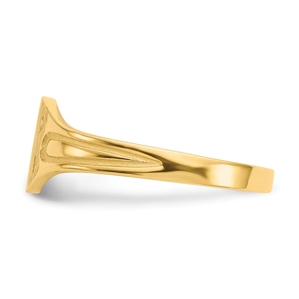 14k 6.5x4.0mm Closed Back Children's Signet Ring size 4.5