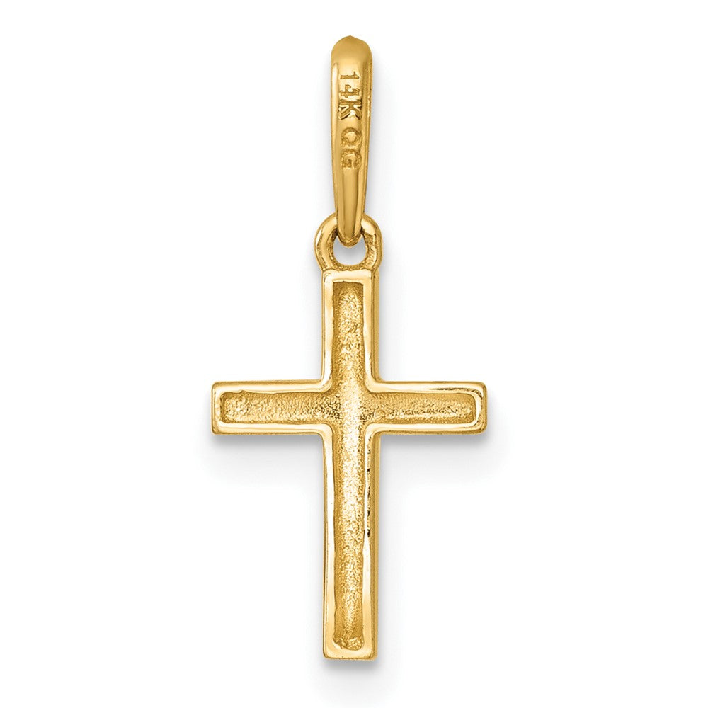 14k Polished Knife Edge Top Latin Cross Charm / Pendant