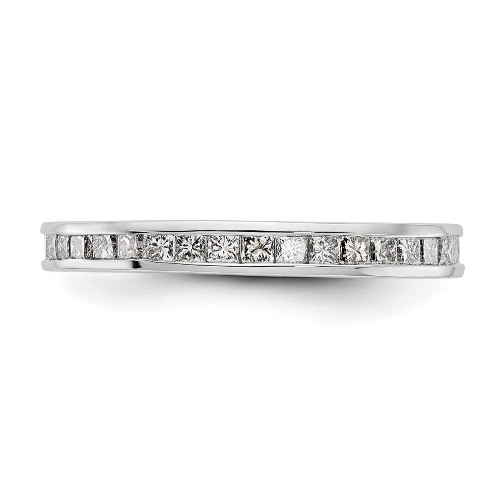 14k White Gold Polished Size 7.5 Channel-set 1 carat Princess Diamond Complete Eternity Band