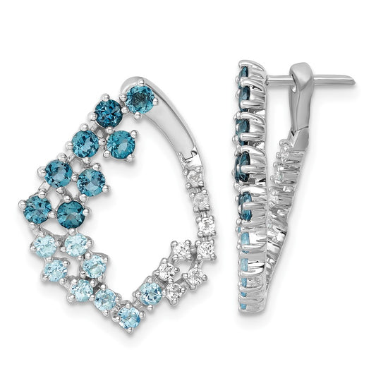 SS Blue Topaz Ombre Earrings