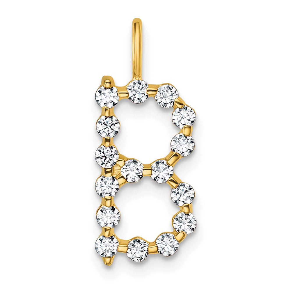 True Origin 14k 1/2 carat Lab Grown Diamond VS DEF Alphabet B Pendant