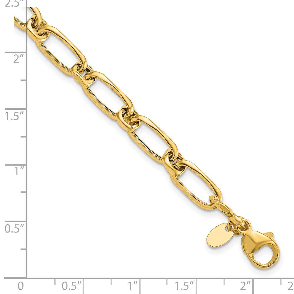 14K Polished Fancy Link Bracelet 7.5  inches