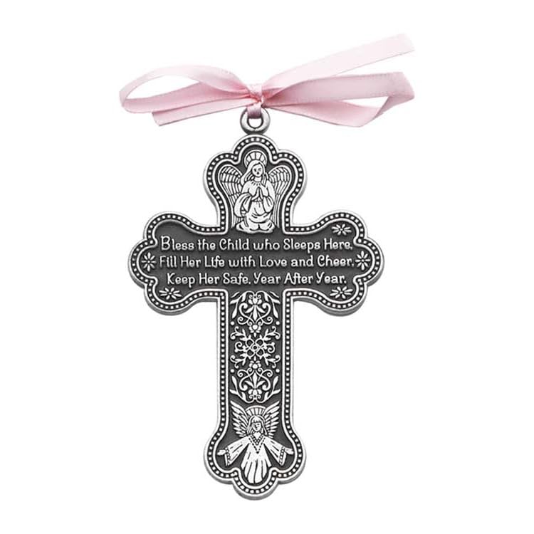 Cathedral Art CM7 Baby Girl Cross Crib Medal, 3-Inch High