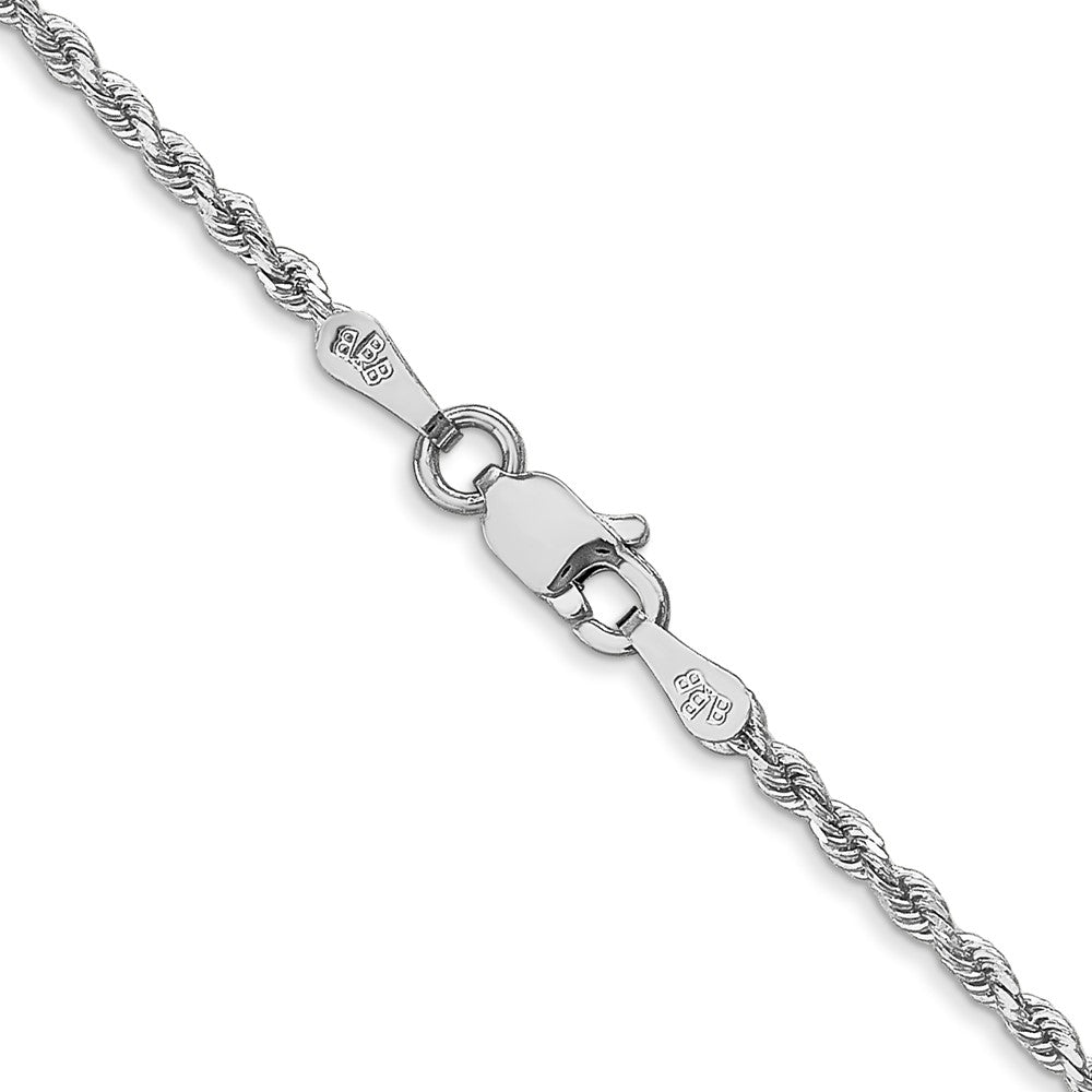 10k White Gold 1.75mm Diamond-cut Rope Chain