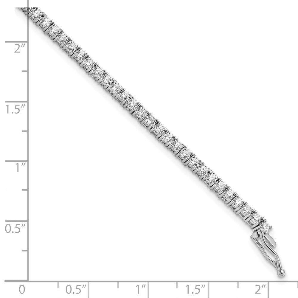 Sterling Shimmer Sterling Silver Rhodium-plated 2.3mm CZ 70 Stone 7 inch Bracelet 7 inches