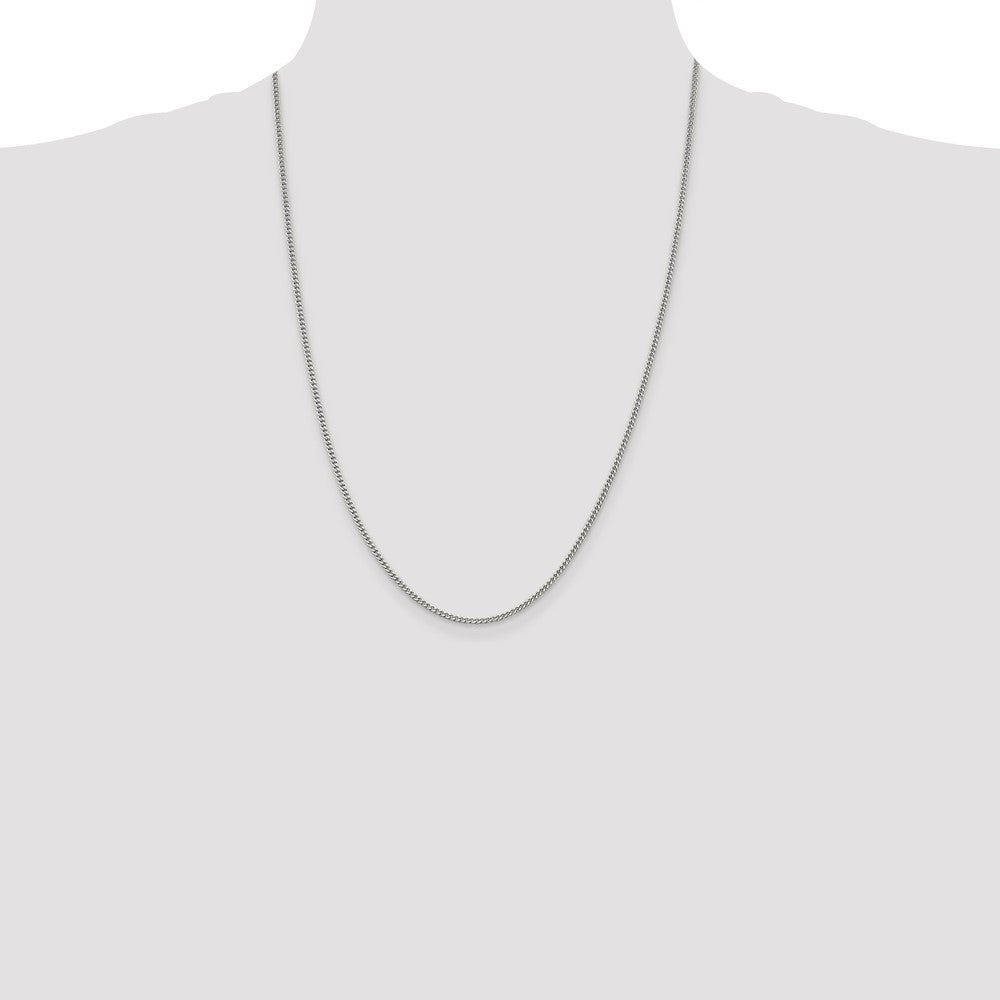 Sterling Silver 2mm Curb Chain 24 Inches