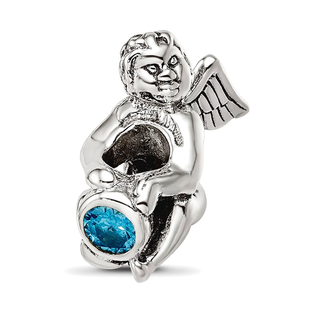 Sterling Silver Reflections December CZ Antiqued Bead